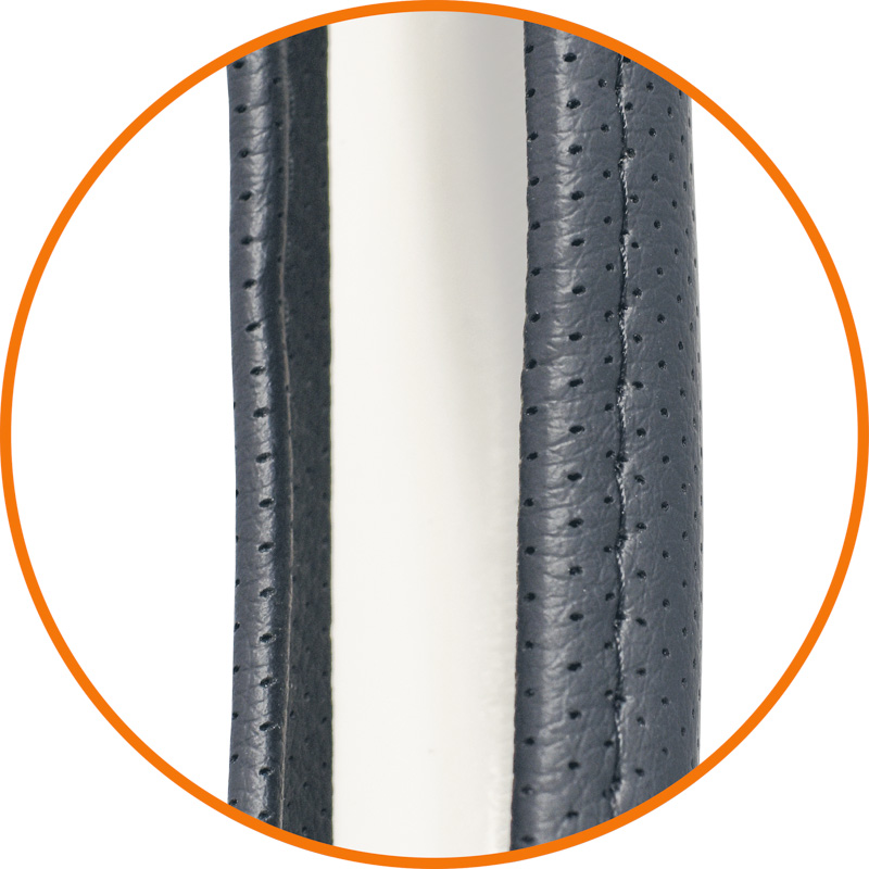 ΚΑΛΥΜMA ΤΙΜΟΝΙΟΥ ARISTON LEATHER FEELING ΓΚΡΙ MD W/REACH - Image 2