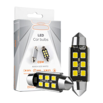 ΛΑΜΠΑ LED 6PCS SMD CANBUS WHITE COLOR (6000K) T10X39MM CARTECH