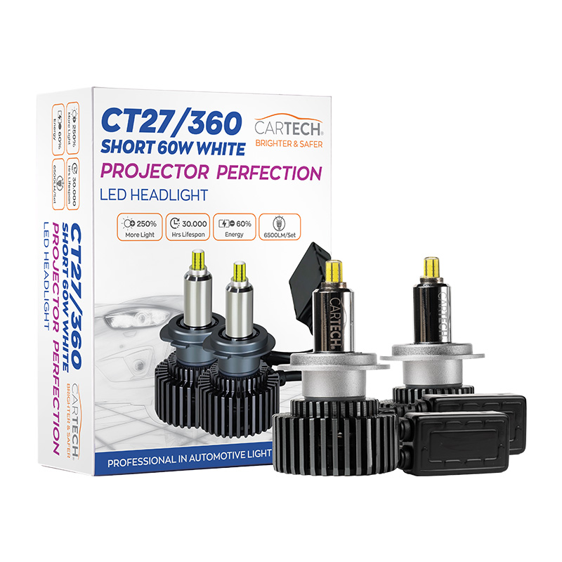 ΛΑΜΠΑ LED CT27/360 H7 SHORT 60W WHITE 6500K CARTECH
