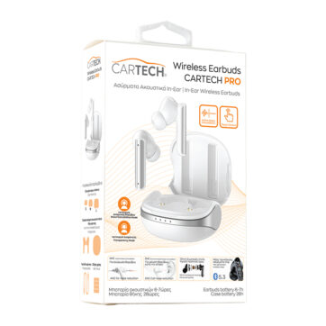 ΑΣΥΡΜΑΤΑ ΑΚΟΥΣΤΙΚΑ In-Ear CARTECH PRO ΛΕΥΚΑ