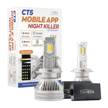 ΛΑΜΠΑ LED CT5 MOBILE H7 SHORT 160W WHITE 6500K NIGHT KILLER CARTECH